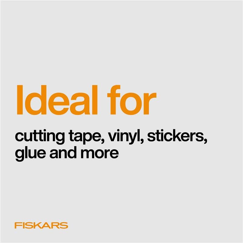 Fiskars 5" Non-Stick Micro-Tip Scissors for Sticky Materials, No. 5, White - size: 5”, style: Non-Stick
