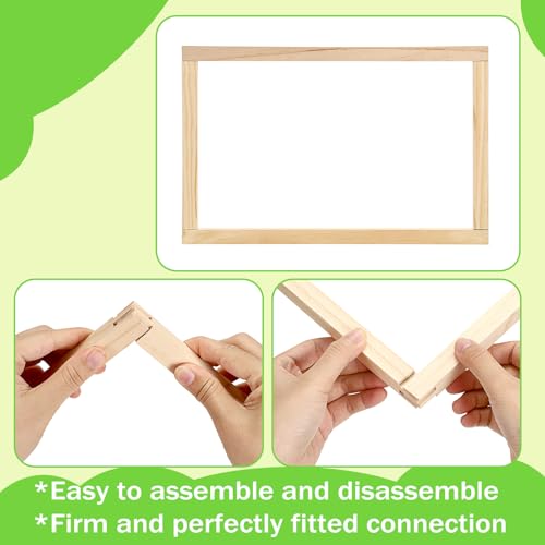 OwnMy 20Pcs Needlepoint Stretcher Bars 7,9,12,14,16 Inch Wood Stretcher Bars for Needlework with 100 Tacks, Wooden Canvas Stretcher Bars Needlepoint Accessories for Embroidery Cross Stitch Frames
