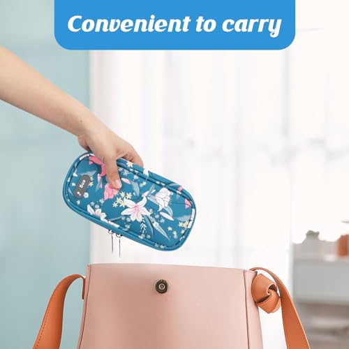 YOUSHARES Insulin Cooler Travel Case - Portable Refrigerated Medicine Case for Insulin Pen, Medication and Diabetic Supplies with 2 TSA Approved Ice Pack - color: Lily