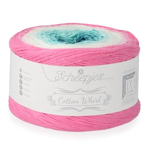 Scheepjes Cotton Whirl 1000m - 733 Meringue Kiss Gradient Cotton Yarn - color: 733 Meringue Kiss