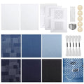 DORMIYA Sashiko Kit for Beginners, Water-Soluble Sashiko Thread and Needles Set, Pure Fabric Sashiko Stencil Kit, Versatile Sashiko Supplies, Embroidery Transfer Templates for DIY Crafts - color: Style 3