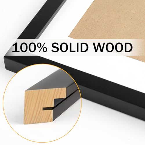 WUTL 5x5 Picture Frames Solid Wood Square Photo Frame Black 6 Pack - color: Black, size: 5x5