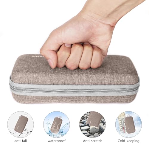 suzamed Insulin Cooler Travel Case, 2x150g Ice Pack TSA Approved, Brown - color: Brown