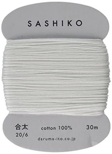 Sashiko Thread Medium Weight 30m Col. 201 -White- Japanese Embroidery & Quilting by Yokota