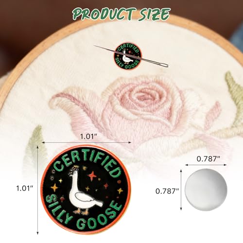 WUSUTE Funny Needle Minder for Cross Stitch, Black Certified Silly Goose Needle Minder Magnet for Organizing, Embroidery Sewing Needle Holder Needlework Accessories - color: Black Certified Silly Goose