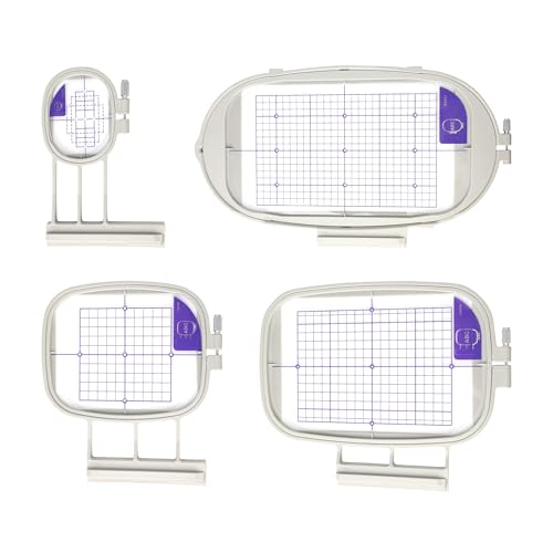 Sew Tech 4pcs Embroidery Hoop for Brother, 1x2.5 4x4 5x7 6x10in Frame Set - size: 4in1 - B