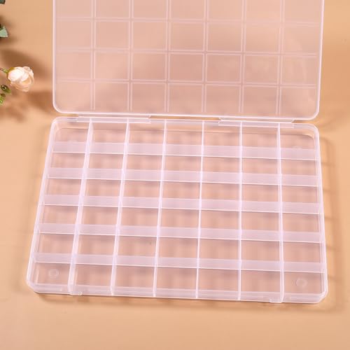 42 Grids Plastic Bead Organizer Beads Storage Containers Bead Holder Organizer Clear Storage Dividers Box for Jewelry Arts and Crafts - size: 9.2*6.5*0.7 inches(1 Pack)