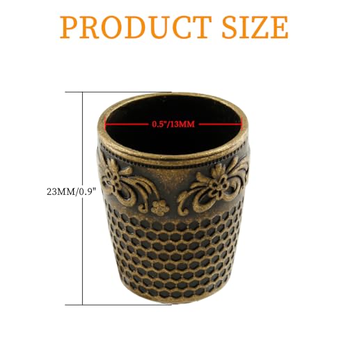 Coufce 4 Pcs Bronze Metal Sewing Thimble - color: bronze