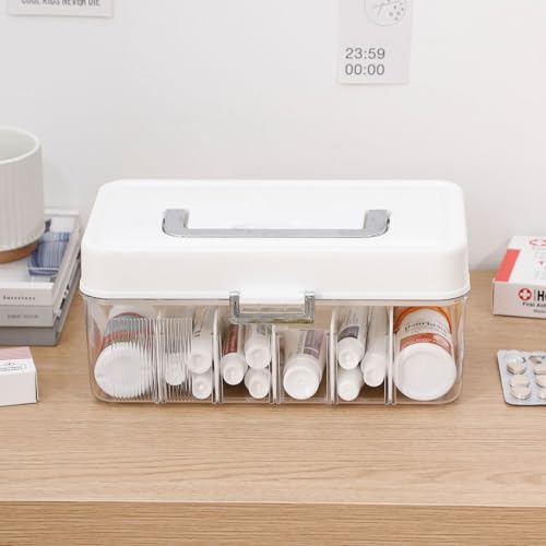 Plastic Bandages Organizer with Lid and Adjustable Dividers - size: 1 Pack