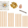 16PCS Needlepoint Stretcher Bars Set, Wooden Stretcher Bars for Needlework, 4 Sizes (8, 12, 14, 16 Inch), 100 Thumb Tacks, Tack Remover & Metal Thimble