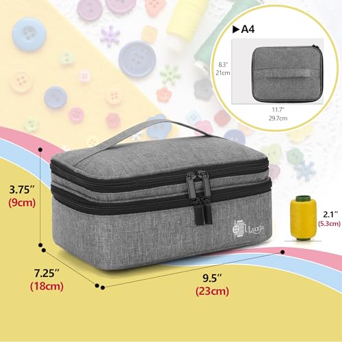 Luxja Double-Layer Medium Sewing Organizer, Gray - color: Gray, size: Medium