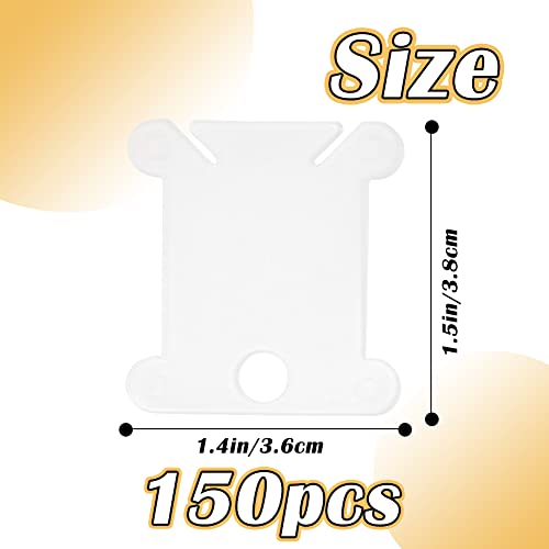 LOKUNN Embroidery Floss Bobbins 150 PCS Embroidery Floss Organizer - color: Transparent*150