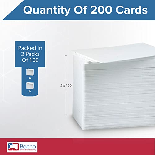 200 Pack - Bodno Premium CR80 30 Mil Graphic Quality PVC Cards - size: 200 Pack