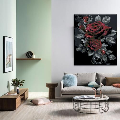 Flowers Stamped Cross Stitch Kits Flowers Cross Stitch Patterns,Dimensions Cross Stitch Kits Embroidery Kit Arts and Crafts for Beginners 15.7x11.8 inch - color: D043