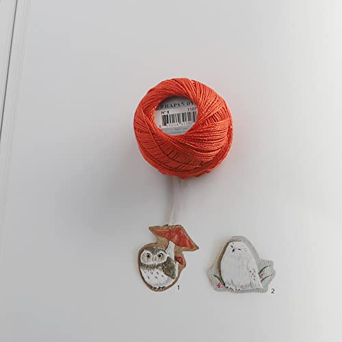 Rhapsody Pearl Cotton Thread Size 8 Crochet Thread Perle 12 Balls Set Hand Knitting, Embroidery, Sashiko, Cross-Stitch, Sewing, Needlepoint, DIY, Quilting (DK Burnt Orange, Col. 1107) - color: DK Burnt Orange, Col. 1107
