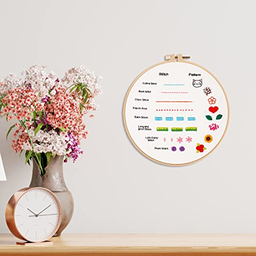 Louise Maelys Embroidery Kit for Beginners 8 Stitch Practice Set - color: kit-1