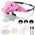 Magnifying Glass with Light 1X-4X, Rechargeable Magnetic Magnifier - color: Pink