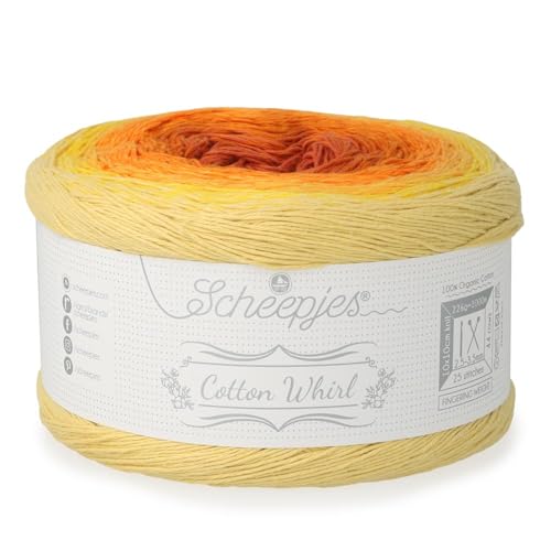 Scheepjes Cotton Whirl Gradient Yarn Cake, 741 Sunspell, 1000m, 224g - color: 741 Sunspell