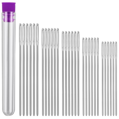 Bupete 30 Pcs Sewing Needles, 5 Sizes Large Eye Blunt Needles