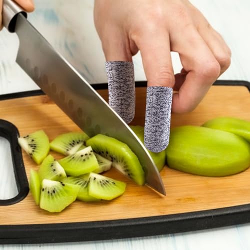 20 Pcs Finger Cots Cut Resistant Protector Reusable Fingertip Gloves Cover Large Finger Nail Sleeves Fabric Thumb Protection Guards Kitchen Hand Sewing Food Cutting Sculpture Carving Work Supplies