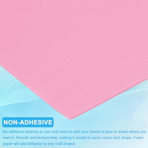 PATIKIL EVA Foam Sheet 10Pcs 12x8 Inch 2mm Thick Pink - color: Pink