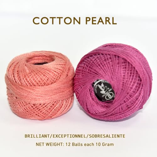 Double Mercerized Egyptian Long Staple Cotton Pearl Thread Ball 10 Grams Rainbow Color 12 Colors per Box for Crochet Hardanger Kniting Hand Sewing,Classic Royal BluePalette - color: Classic Royal Blue Palette