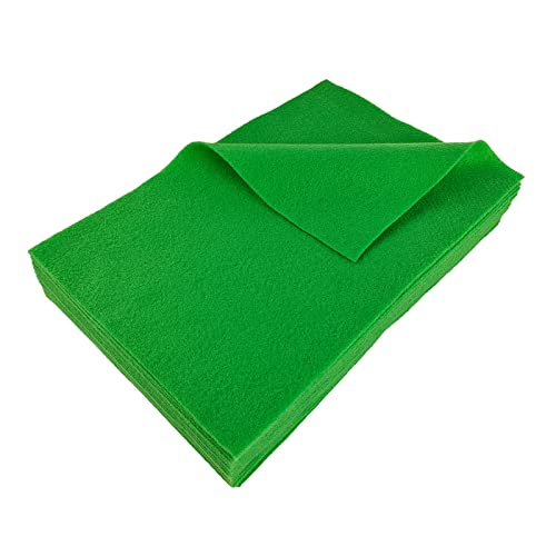 Jtnohx Color Felt Fabric Soft Felt Sheets for Crafts Green 20Pcs 8"x12" - color: Green