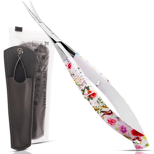 Spring Action Scissors for Applique & Embroidery - Curved, 4.5", Floral - color: Floral