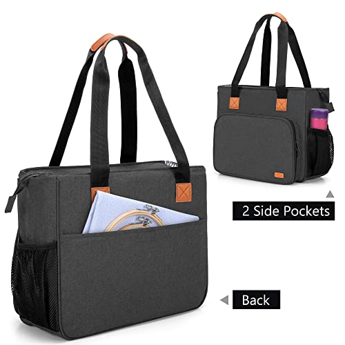 LUXJA Embroidery Project Carrying Bag, Black - color: Black