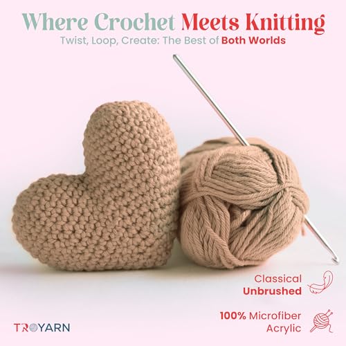 Yarn for Crocheting & Knitting - 2 Skeins (2x383 Yds) (105369 - Cookie) - 100% Microfiber Acrylic for Craft Projects - color: 105369 - Cookie, size: 2 Skein