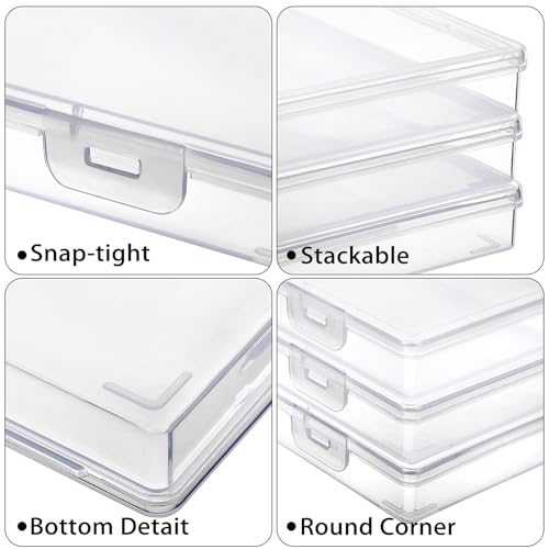 BTSKY Clear Plastic Storage Box with Flap Lid, 4 Pack - 9.8"x5.9"x1.2" - size: Medium Small-4 Pack