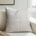Tan Linen Plaid Throw Pillow Covers 18x18 Set of 1 - color: Coffee Plaid, size: 18" x 18" (Pack of 1)