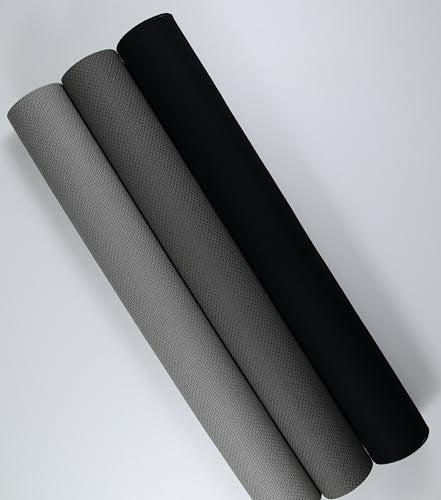 KCS 3 pc of 15" x 18"(38cmx45cm) Counted Cross Stitch Cotton Aida Cloth Needlework Rolled Fabric Box,14CT,Medium Grey+Dark Grey+Black - color: Medium Grey+dark Grey+black, size: 14CT