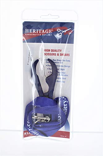 Heritage Performance Gloves 5 in Snip with Lanyard - Stainless Steel Scissors for Grooming, Blue Handle