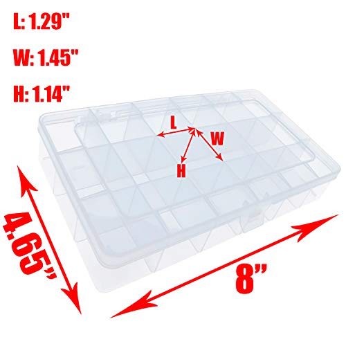Xiaoyztan Bead Organizer 18 Grids Tackle Box 8x4.7x1.3in for Beads 2 Pack - size: 8.0x4.7x1.3 in