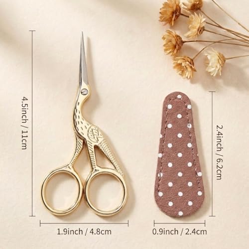 BIHRTC 4.5Inch Embroidery Scissors Sharp Tip Stainless Steel DIY Tool - color: Gold, size: 4.5inch