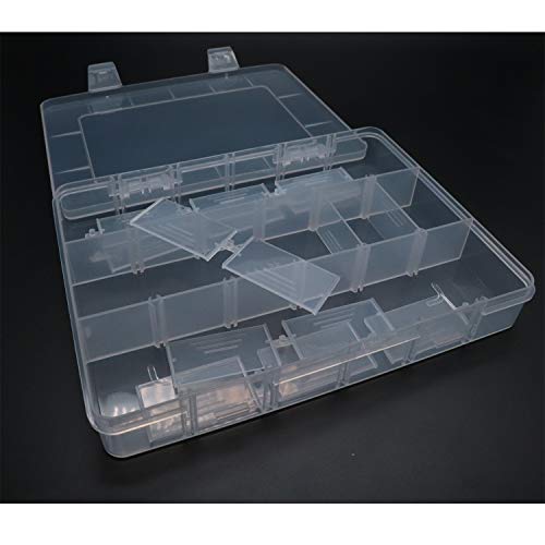 Xiaoyztan Bead Organizer Box 18 Grids Tackle Box 7.9x5.7x1.1in for Beads - size: 7.9x5.7x1.1 in