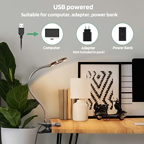 Glorious-LITE Clip on Light 36 LED Eye Caring Reading Light for Bed Silver - color: Silver