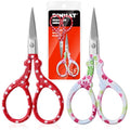 Sewing Embroidery Scissors,2PCS Sewing Craft Scissors,Red+White - color: Red+white