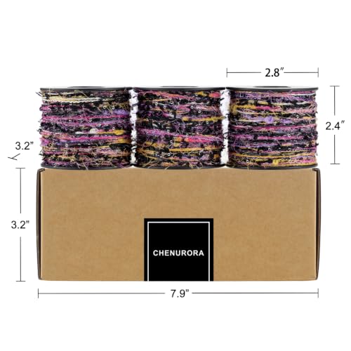 Artisanal Yarn Collection Multifiber Fancy Yarn for Knitting Crocheting Crafts DIY, Set of 3 Rolls(143 Witch's Prism) - color: 143 Witch's Prism