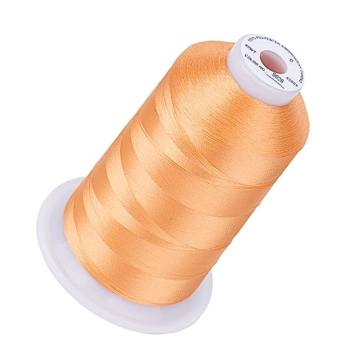 Simthread Embroidery Machine Thread 5000M 40WT Polyester, Cantaloupe S026 - color: CantaloupeS026