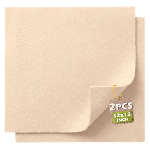 Nude Tones Soft Felt Sheets for Crafts, 12" x 12", 1.6mm Thick, 2 Pcs - color: Nude Tones