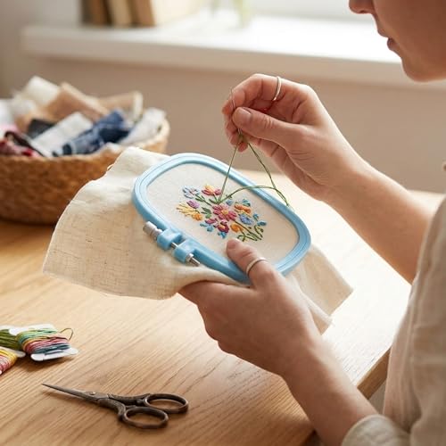 Rectangle Embroidery Hoop, Square Embroidery Hoop Set of 3, Plastic Embroidery Hoops for Cross Stitch, Needlepoint and Silk Embroidery, Multi-Size Crafting Sessions for Beginners and DIY Enthusiasts