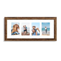 Hongkee 8x20 Picture Frame, Collage Four 4x6 with Mat, Wood Style,1 Pack - color: Rustic Brown, size: 8X20 in