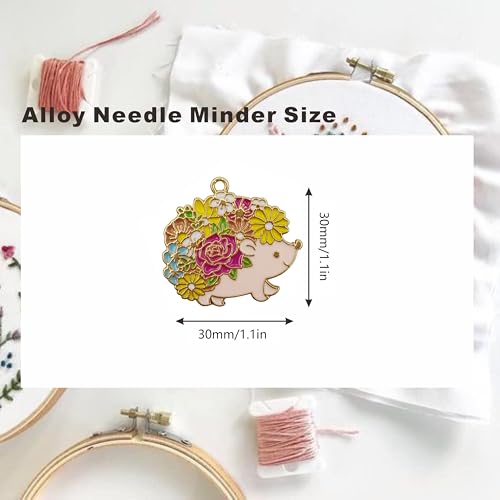 2 Pcs Needle Minders and,Needle Threader, Magnetic Needle Keeper,Cross Stitch Embroidery Hand Sewing Needlework Tools (Hedgehog) - color: Hedgehog