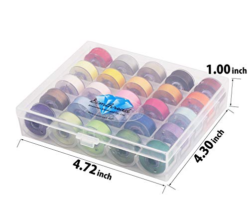 Simthread 25pcs Size A SA156 Prewound Bobbin Thread - Assorted Colors - color: 60wt Assorted Colors