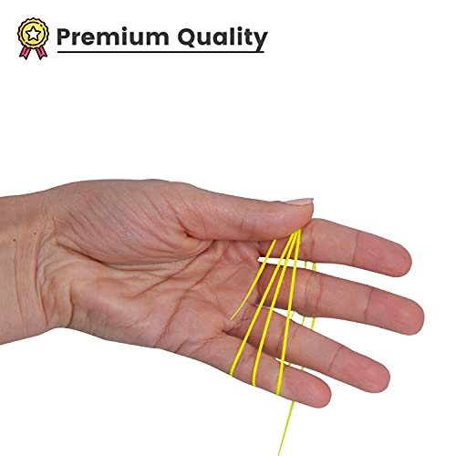 Waxed Thread, Strong Thread for Leather, Upholstery, Shoe, Bag, incl. Needle (Colour: NEON Yellow) - color: Neon Yellow