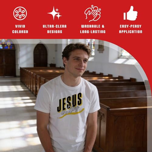 Dazoratix Christian Iron on Transfers - 20 Sheets Jesus Bible Verse DTF Ready to Press Religious Faith God Heat Patches Stickers Vinyl Decals for Men T Shirts Clothes Pillow Bag DIY Crafts Decorations - style: Christian Jesus