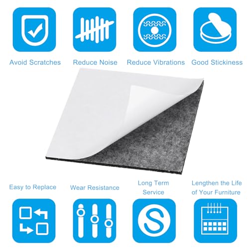 PATIKIL 12x12 Inch Grey Square Felt Lamp Base Pads, 6 Pack, 3mm Thickness, Soft Adhesive Non-Slip Anti-Scratch - color: Grey, size: 12x12 Inch