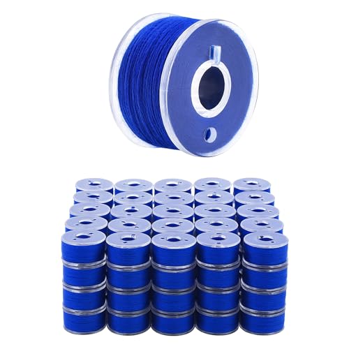 Mandala Crafts Blue 15J SA156 Prefilled Bobbin Thread, 144 PCs - color: Blue, size: Size A 144 X 142 Yards